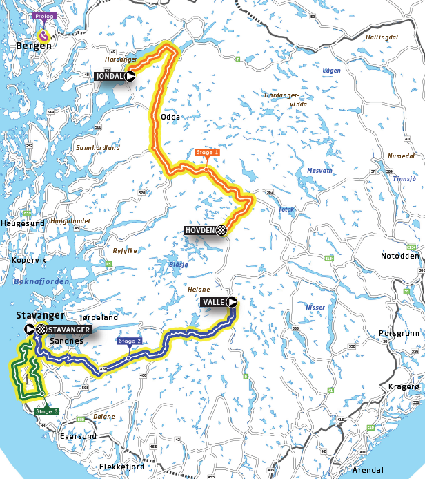 Tour of Norway 2023 - Etappekart